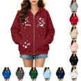 thumbnail image 1 of DHFJKG Zip Up Hoodies Women Cute Cat Printed Sweatshirts Kawaii Long Sleeve Fall Sports Jackets, 1 of 4