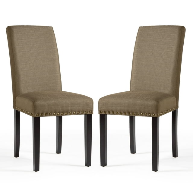 DHI Nice Nail Head Upholstered Dining Chair, 2 Pack, Multiple Colors
