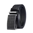 thumbnail image 1 of DHM Men PU Leather Automatic Ratchet Belt Crocodile Pattern Black, 1 of 9