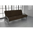 DHP Aiden Silver Metal Futon Frame with Coil Full Futon Mattress