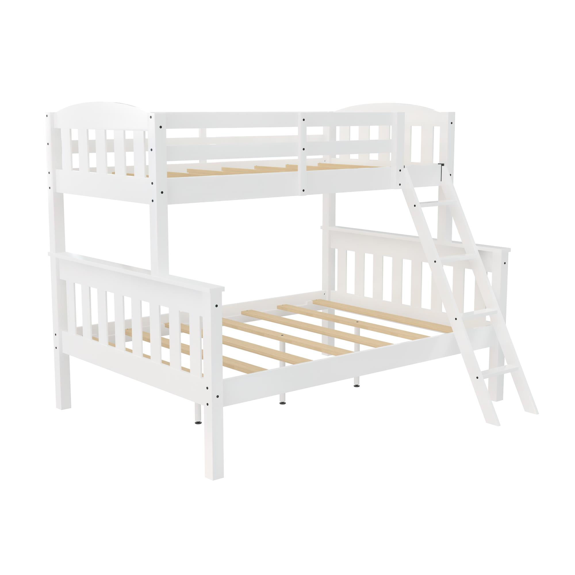 Espresso Twin Over Full Wood Bunk Bed with Drawers and Slats