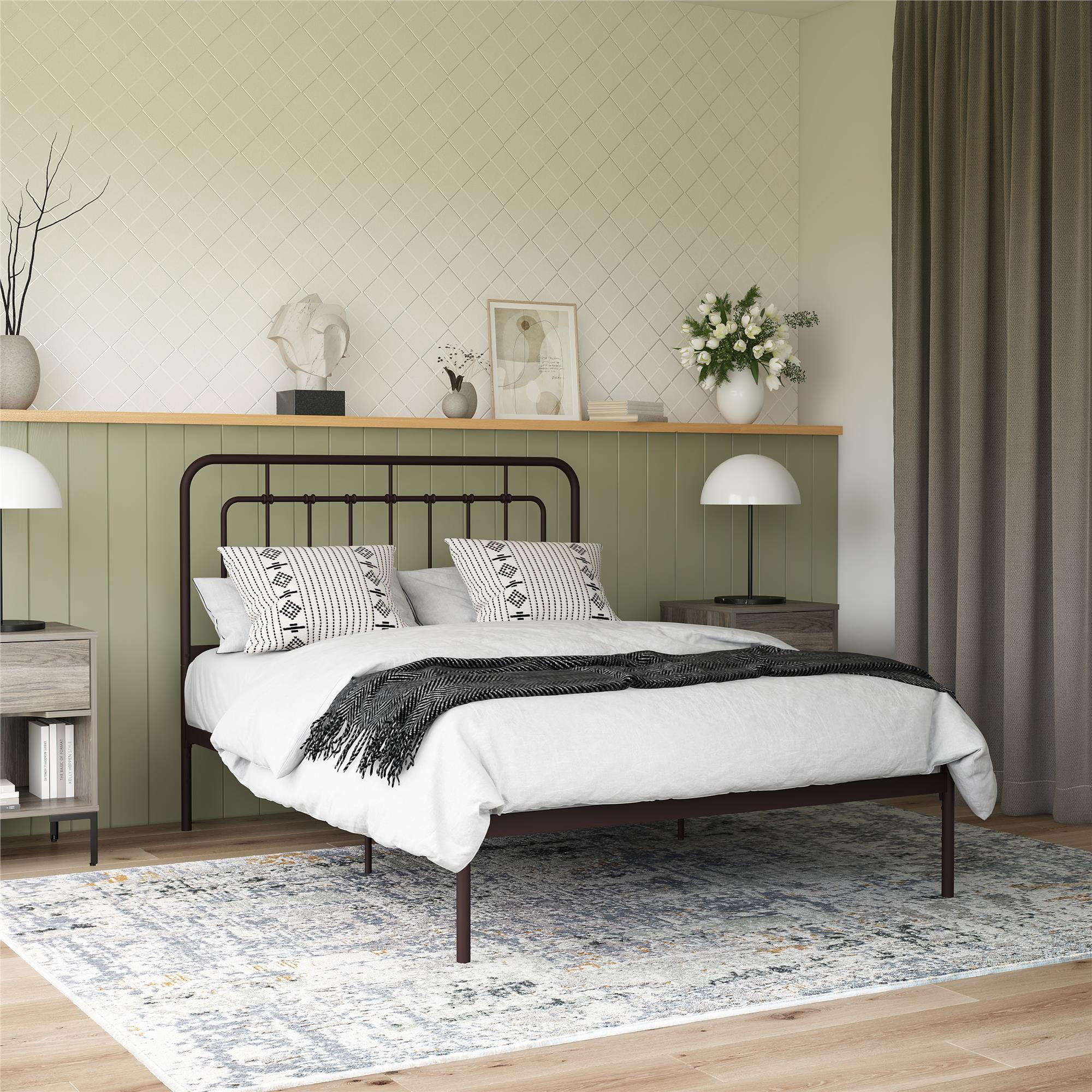 DHP Albany Metal Platform Bed Frame, Bronze, Full Size