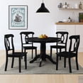 thumbnail image 1 of DHP Aubrey 5-Piece Wood Dining Set, Round Pedestal Table and 4 Chairs, Black, 1 of 10