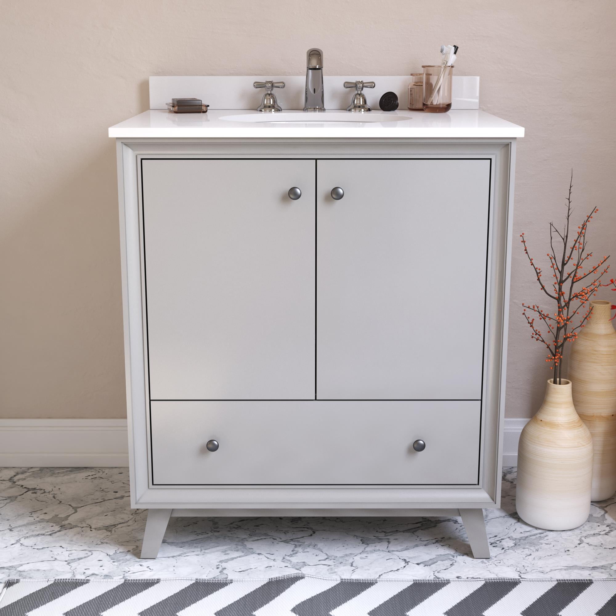 DHP Mid-Century 30 Inch Bleeker Bathroom Vanity with Sink, Gray ...