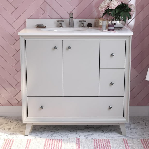 DHP Bleeker 36 Inch Bathroom Vanity with Sink, Gray