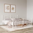 thumbnail image 1 of DHP Bombay Metal Platform Bed Frame with Headboard, King, White, 1 of 15