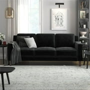 DHP Bryanna 3 Seater Sofa, Black Velvet