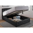 thumbnail image 1 of DHP Cambridge Upholstered Bed with Storage, Black Faux Leather, Full, 1 of 4
