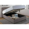 DHP Cambridge Upholstered Bed with Storage, Gray Linen, Full