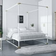 thumbnail image 1 of DHP Celeste Canopy Metal Bed, Queen, White with Gold Accents, 1 of 9