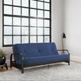 thumbnail image 1 of DHP Cleo Black Metal Arm Full Size Futon Frame with 6” Blue Mattress, 1 of 10