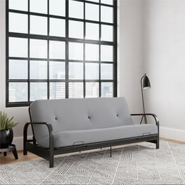 Mainstays Channel Cushion Futon Gray Microfiber Walmart