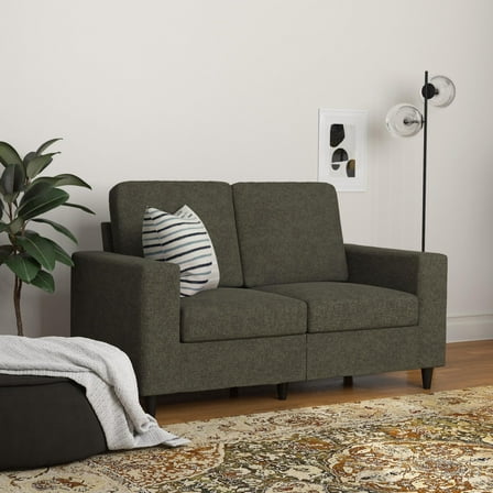 DHP Cooper Loveseat 2 Seater Sofa, Gray Linen