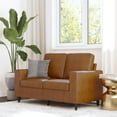 thumbnail image 1 of DHP Cooper Loveseat 2 Seater Sofa, Small Couch, Camel Faux Leather, 1 of 15