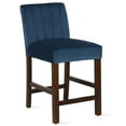 thumbnail image 1 of DHP DE62490 Dorel Living Dallin Channel Back Upholstered Counter Stool, Blue, 1 of 1
