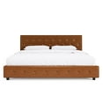 DHP Dakota Upholstered Platform Bed, King, Camel Faux Leather