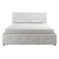 thumbnail image 1 of DHP Dakota Tufted Upholstered Storage Bed Frame, Full, White Faux Leather, 1 of 20