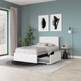 thumbnail image 1 of DHP Dakota Tufted Upholstered Storage Bed Frame, Twin, White Faux Leather, 1 of 20