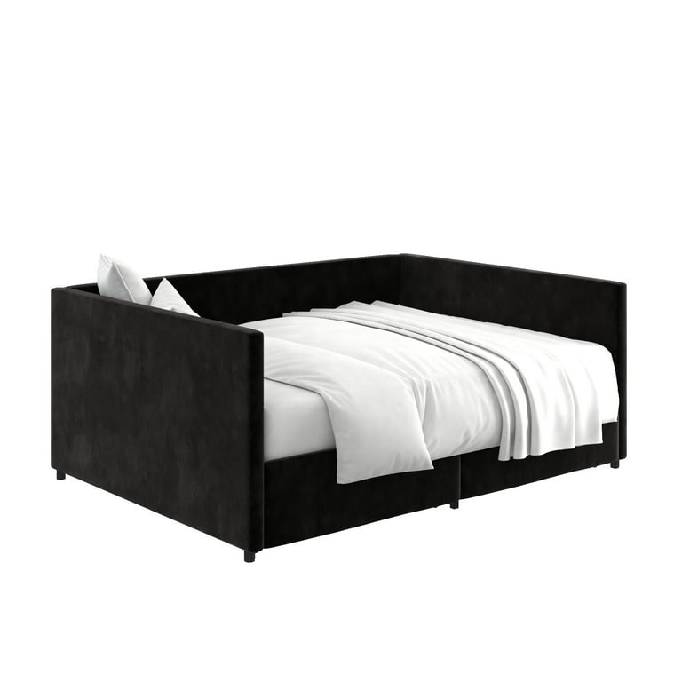 DHP Modern Daybed with Storage for Adults Full Size Black Velvet Walmart