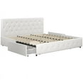 thumbnail image 1 of DHP Dean White Faux Leather Upholstered King Bed with Storage, 1 of 15