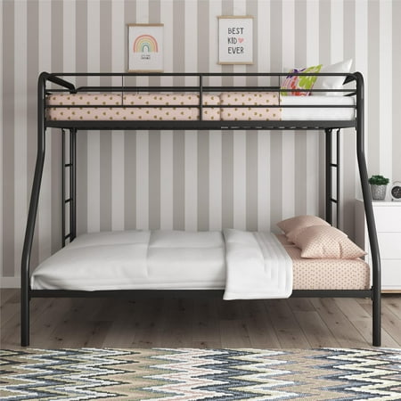 DHP Dusty Twin over Full Metal Bunk Bed with Secured Ladders, Black