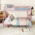 thumbnail image 1 of DHP Dusty Twin over Full Metal Bunk Bed with Secured Ladders, Pink, 1 of 12