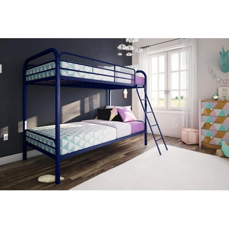 DHP Dusty Twin over Twin Metal Bunk Bed, Navy