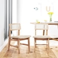 thumbnail image 1 of DHP Eleni Mid-Century Modern Cane Dining Chairs, Set of 2, Cream/Seadrift, 1 of 14