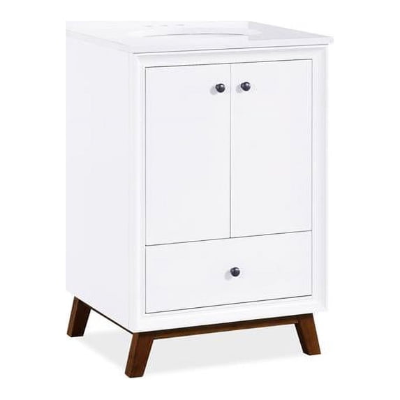 DHP Elmore 24 Inch Bathroom Vanity with Sink White