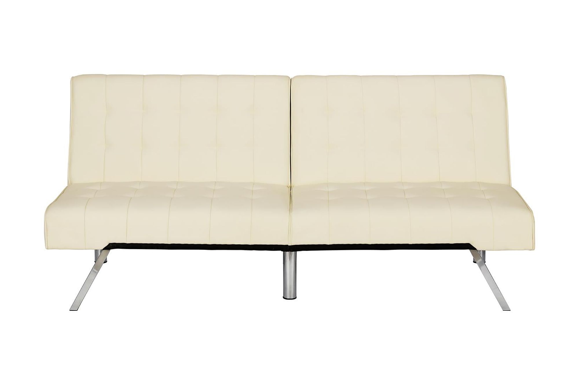 DHP Emily Convertible Futon, Vanilla Faux Leather