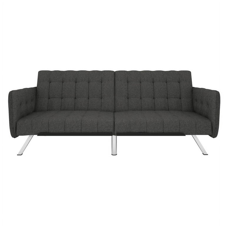 DHP Emily Convertible Futon and Sofa Sleeper in Grey Linen