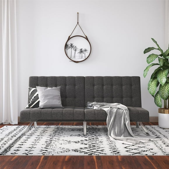 DHP Emily Convertible Futon, Gray Linen