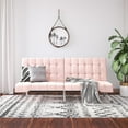 DHP Emily Convertible Tufted Futon Sofa, Pink Velvet