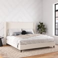 thumbnail image 1 of DHP Eveline Upholstered Platform Bed Frame with High Wingback Headboard, King, Textured Ivory Canvas, 1 of 23