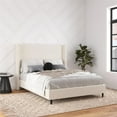 thumbnail image 1 of DHP Eveline Upholstered Platform Bed Frame with High Wingback Headboard, Queen, Ivory Boucle, 1 of 21