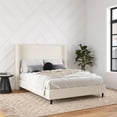 thumbnail image 1 of DHP Eveline Upholstered Platform Bed Frame with High Wingback Headboard, Queen, Textured Ivory Canvas, 1 of 20