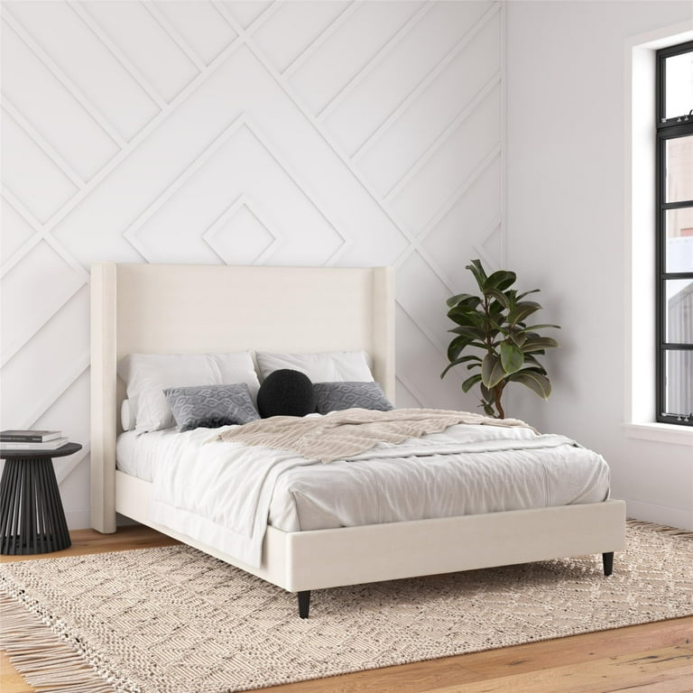 DHP Eveline Upholstered Platform Bed Frame with High Wingback