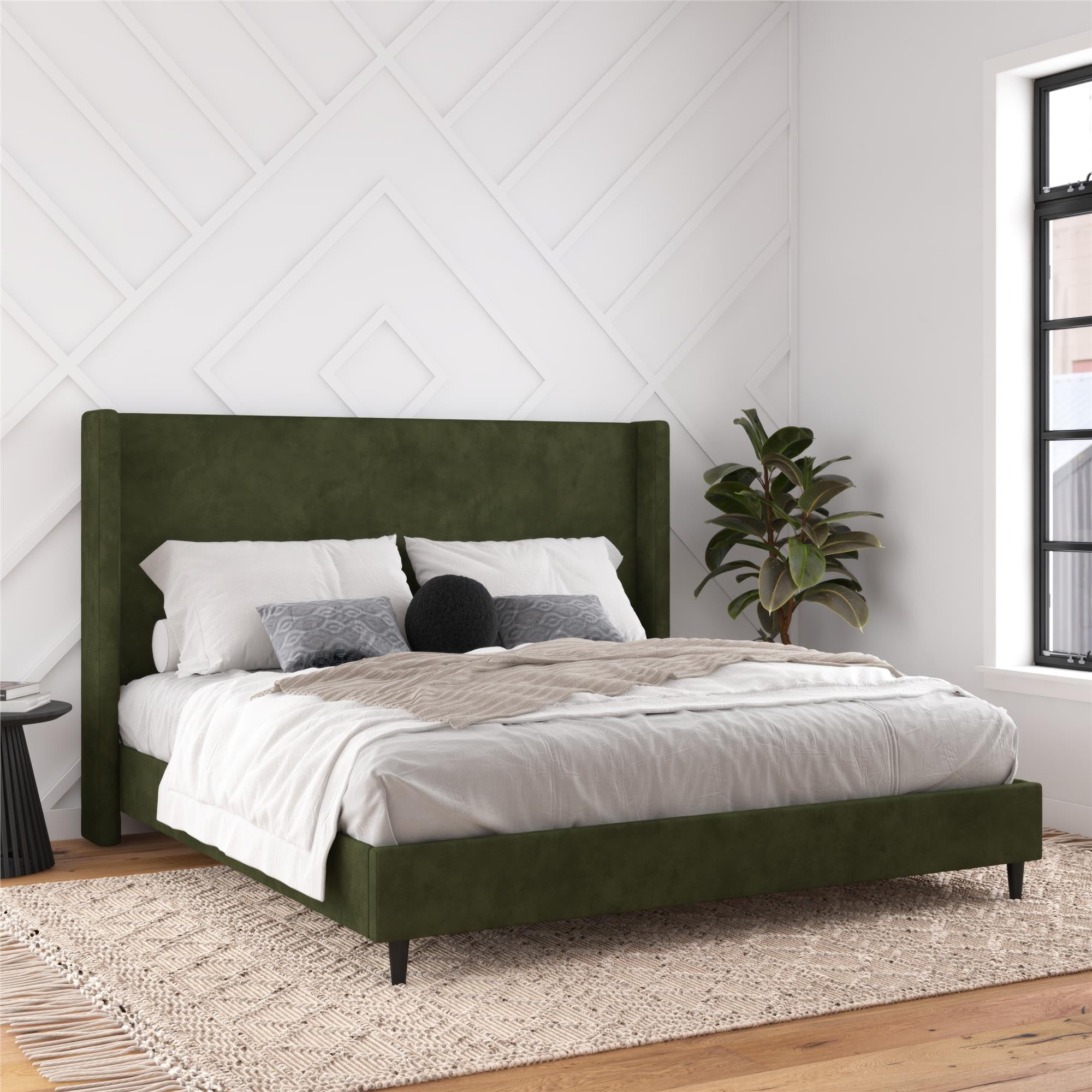 DHP Eveline Upholstered Platform Bed Frame - King Size - Walmart.com