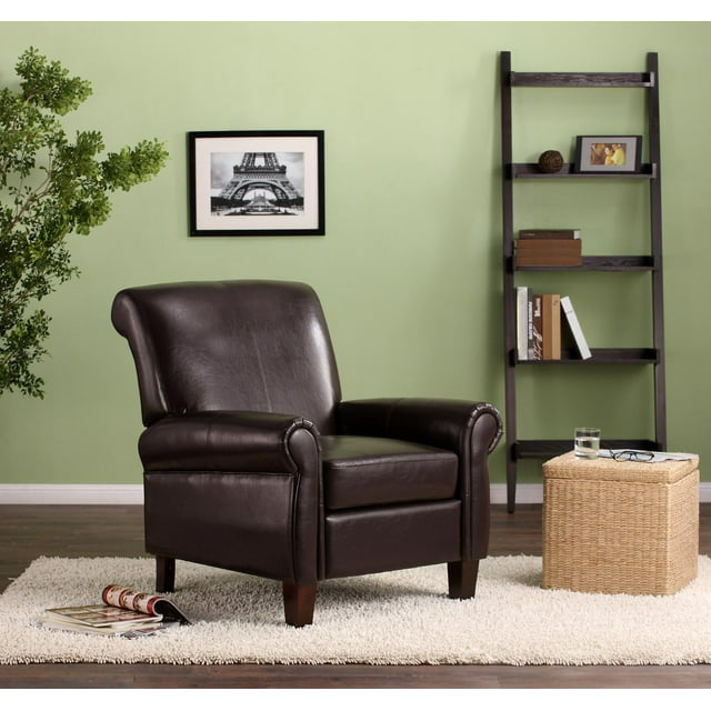 DHP Faux Leather Club Chair, Multiple Colors, (Brown)