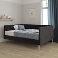 thumbnail image 1 of DHP Franklin Mid-Century Upholstered Daybed Frame, Black Velvet, Full, 1 of 21