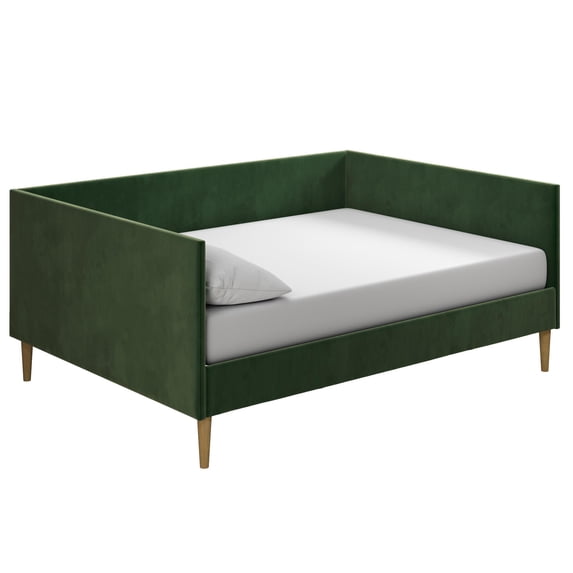 DHP Franklin Mid-Century Upholstered Daybed Frame, Green Velvet, Full