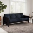 DHP Full Size Espresso Wood Arm Futon Frame with 8" Microfiber Futon