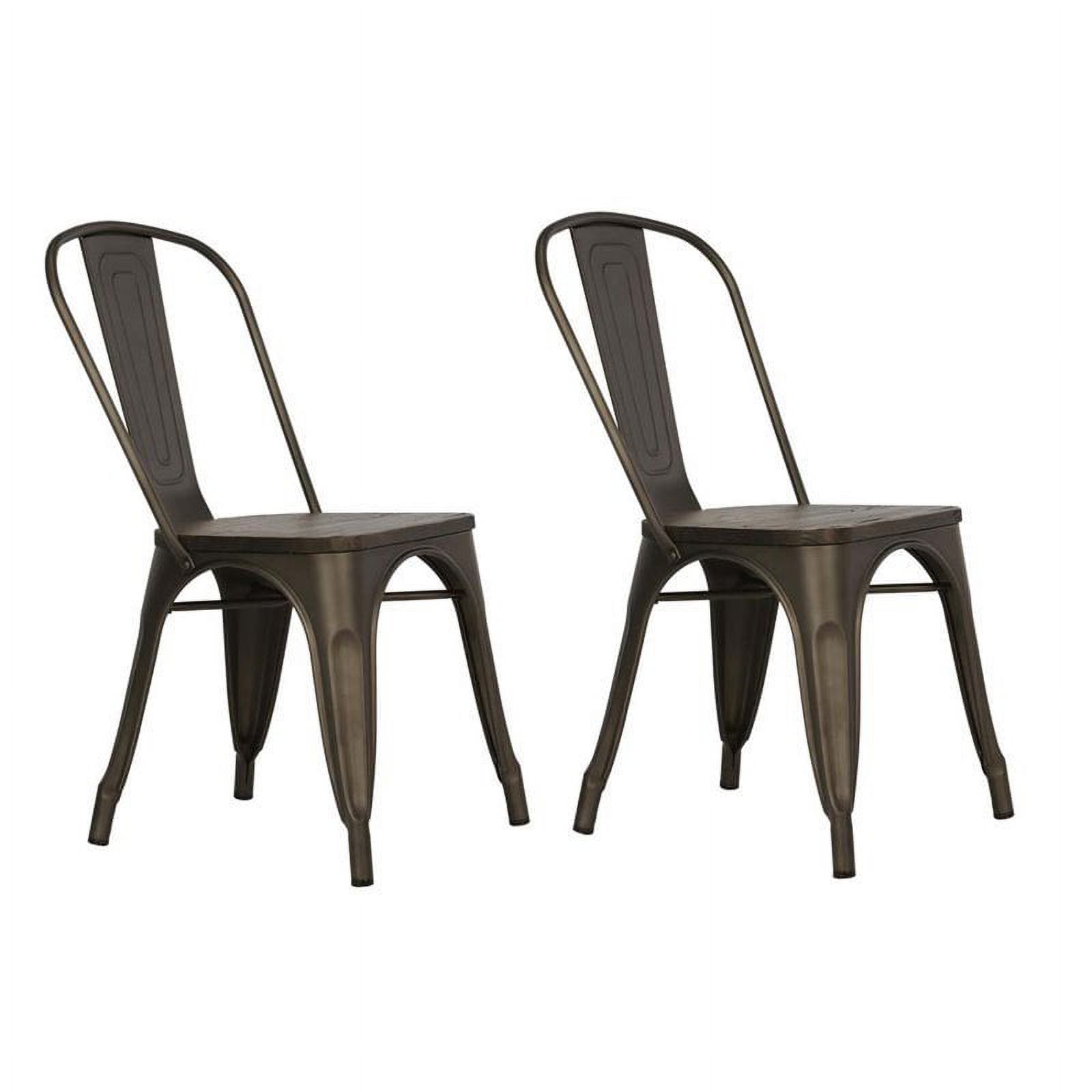 Dhp fusion metal dining deals chair with wood seat