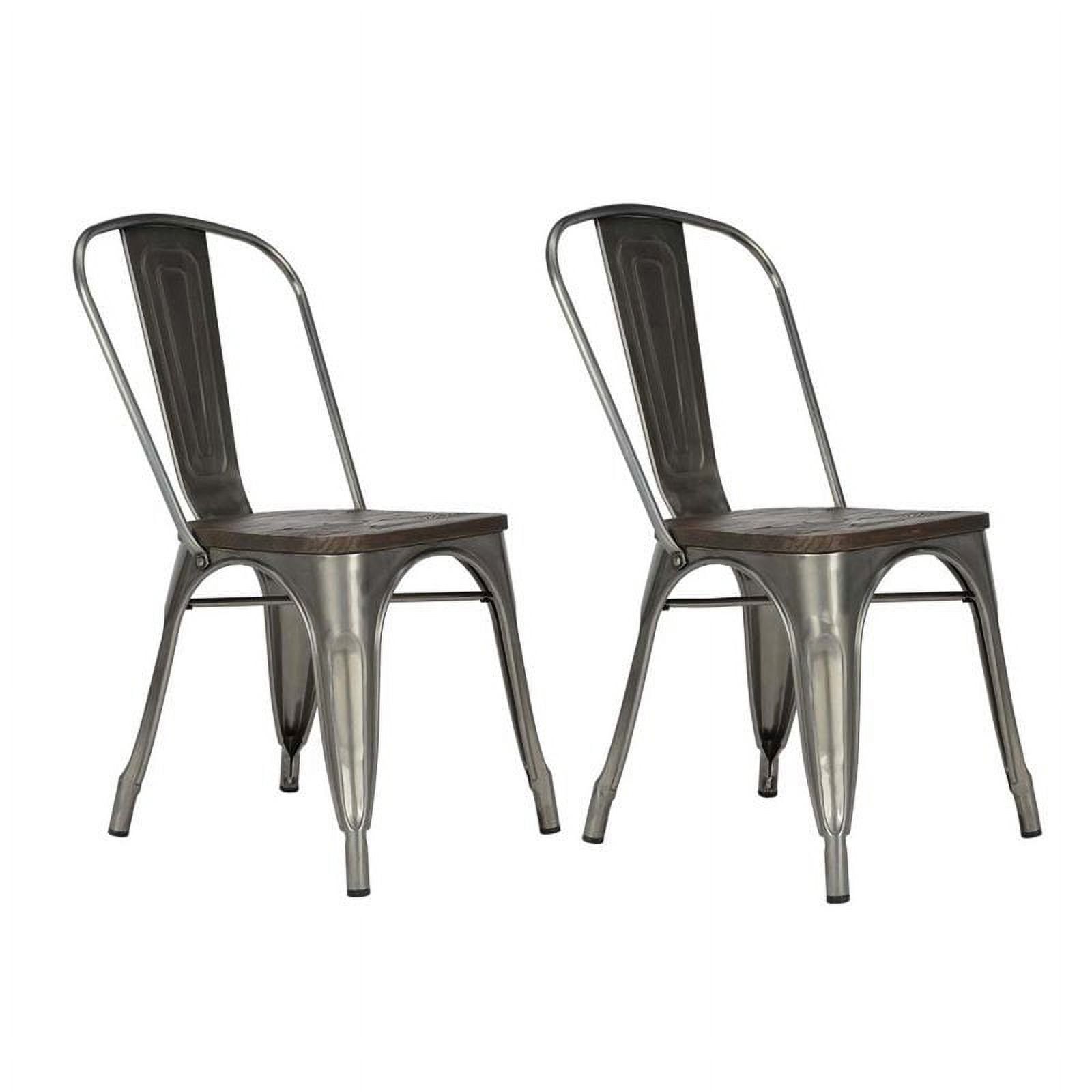 Dhp fusion metal dining chair with wood seat hot sale