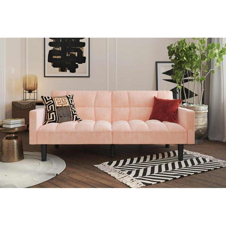 Pink cheap microfiber couch