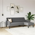 DHP Hudson Small Space Sectional Sofa Futon, Grey Linen
