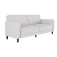 DHP Ivana Tufted Futon and Upholstered Sofa Sleeper Bed in White Faux