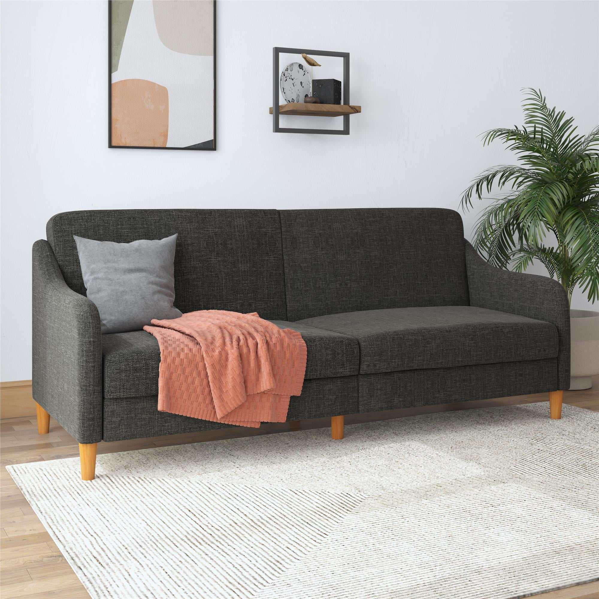 DHP Jasper Coil Futon, Gray Linen