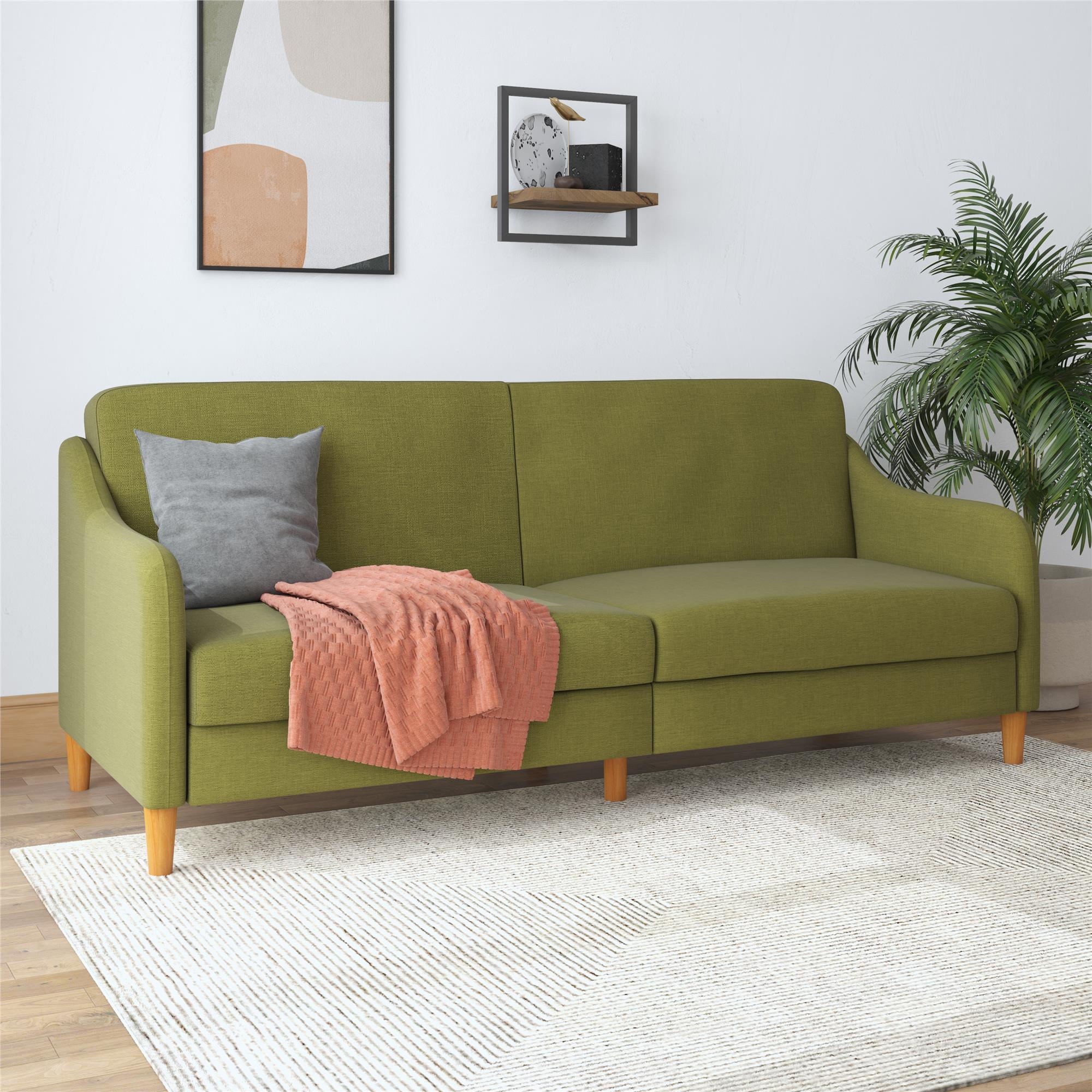 DHP Jasper Coil Futon, Green Linen