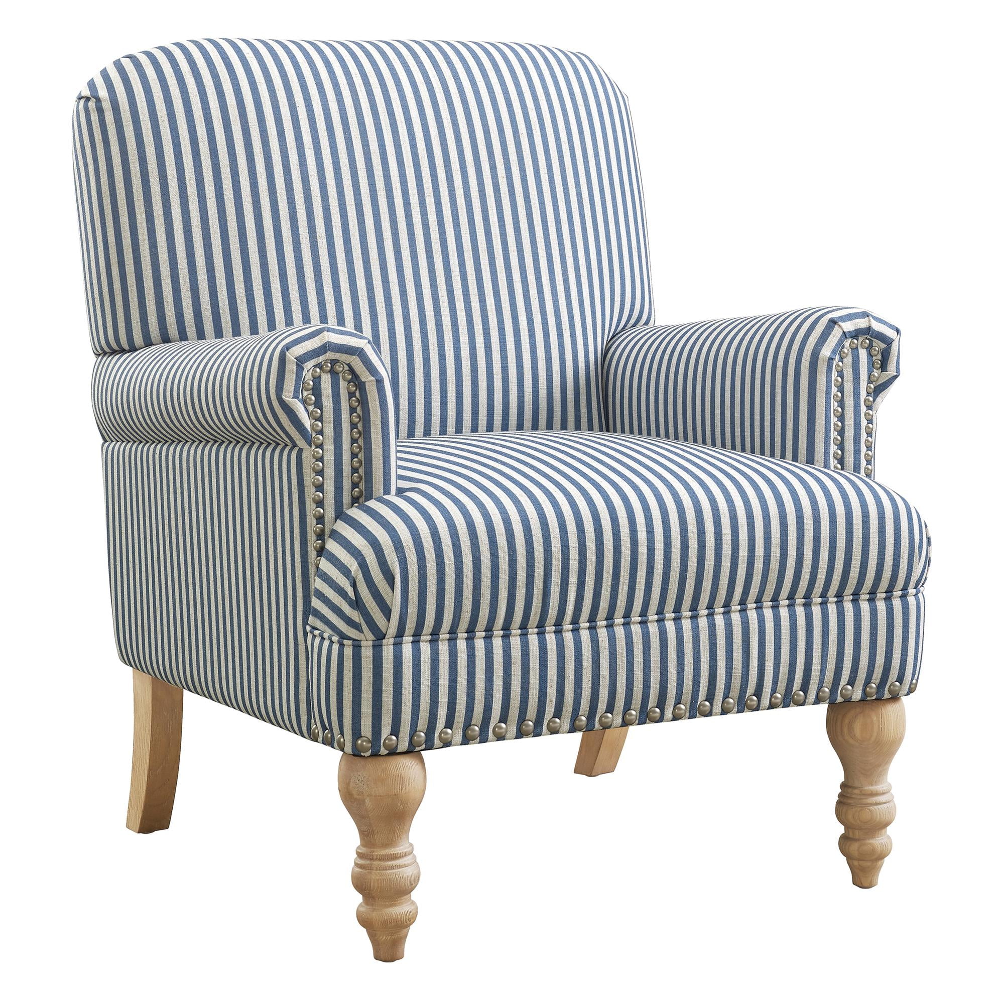 DHP Jaya Accent Chair, Living Room Armchairs, Blue Stripe - Walmart.com